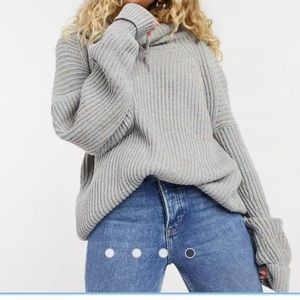 Free People Leo roll neck ribbed tunic  sweater